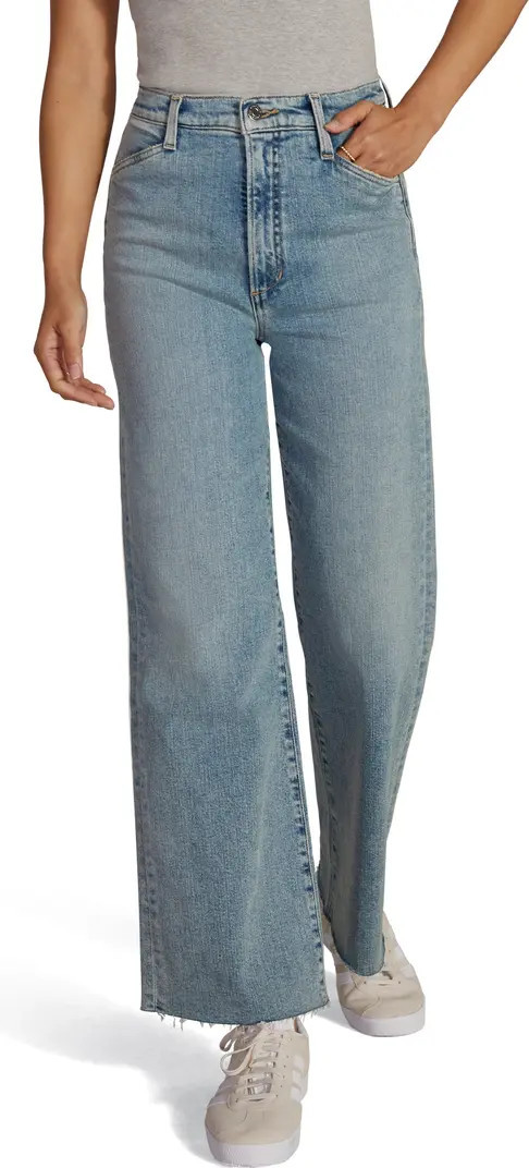 The Mischa Raw Hem Super High Waist Wide Leg Jeans | Nordstrom