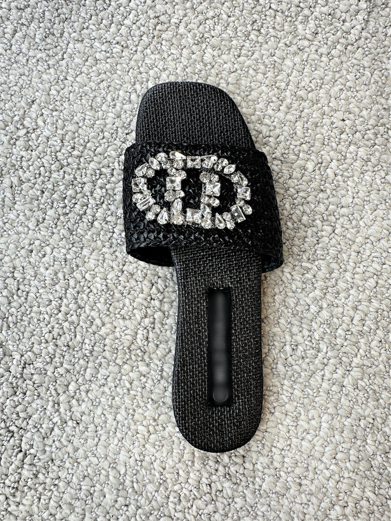 NEW!! Seychelles Raffia Slide in Black | Glitzy Bella