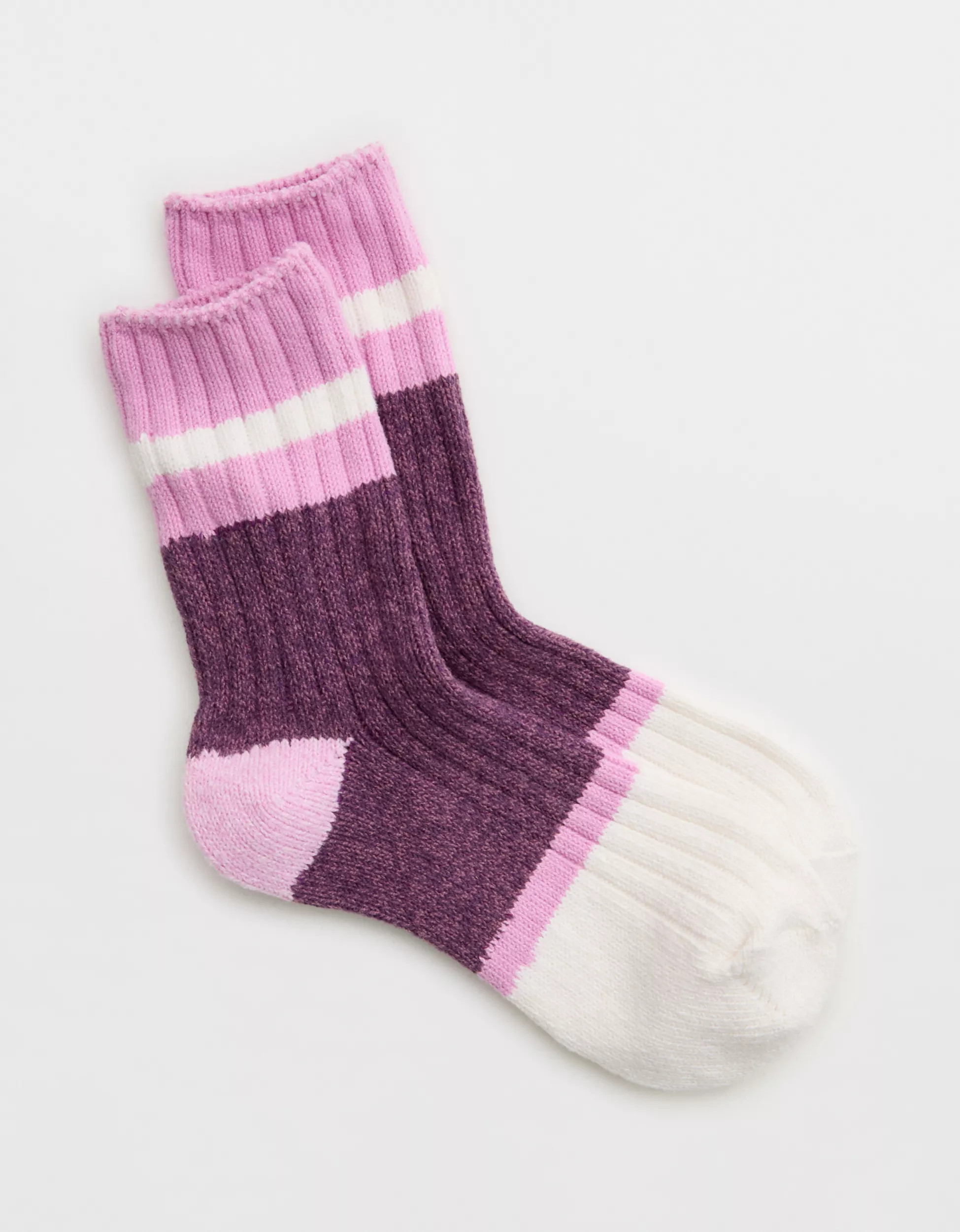 Aerie Colorblock Marled Crew Socks | Aerie