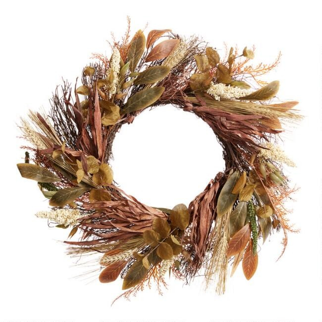 Faux Fall Grasses Wreath | World Market