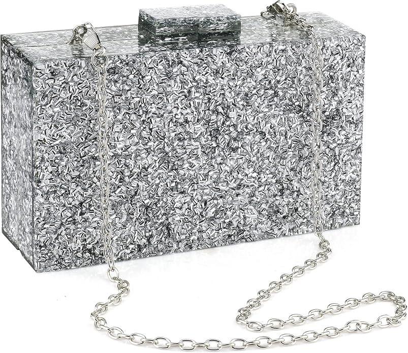 Acrylic Purses and Handbags for Women Multicolor Perspex Geometric Patterns Box Clutch Banquet Ev... | Amazon (US)