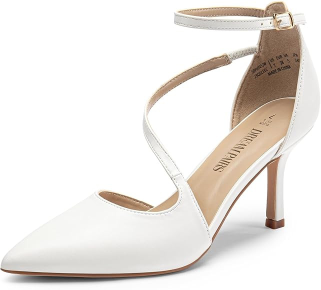 DREAM PAIRS Women's High Heels Strappy Pumps Closed Pointed Toe Stiletto Ankle Strap Party Dress ... | Amazon (US)