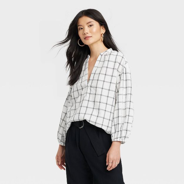 Women's Long Sleeve Popover Top - A New Day™ | Target