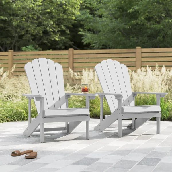 Wesley Set Of 2 Faux Wood Adirondack Chair Weather Resistant For Patio Garden, Backyard, Porches ... | Wayfair Professional