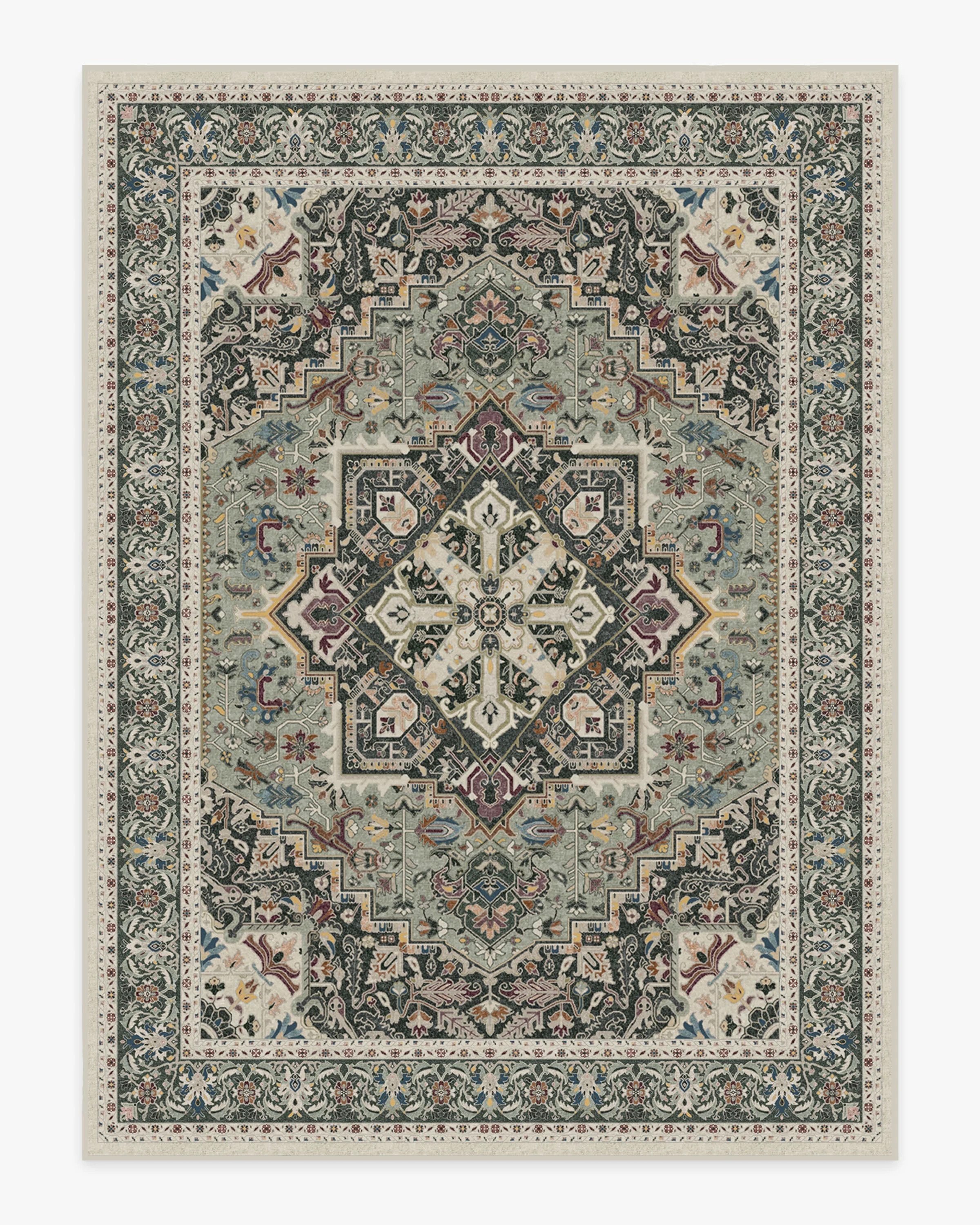 Hendesi Heriz Sage Rug | Ruggable