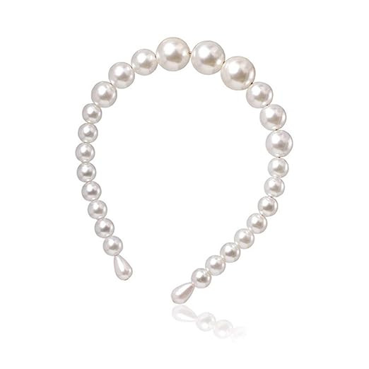 Pearl Headbands for Women - 1pcs Elegant Bling Hair Clip Hairpins Headwear Barrette Styling Tools... | Amazon (US)