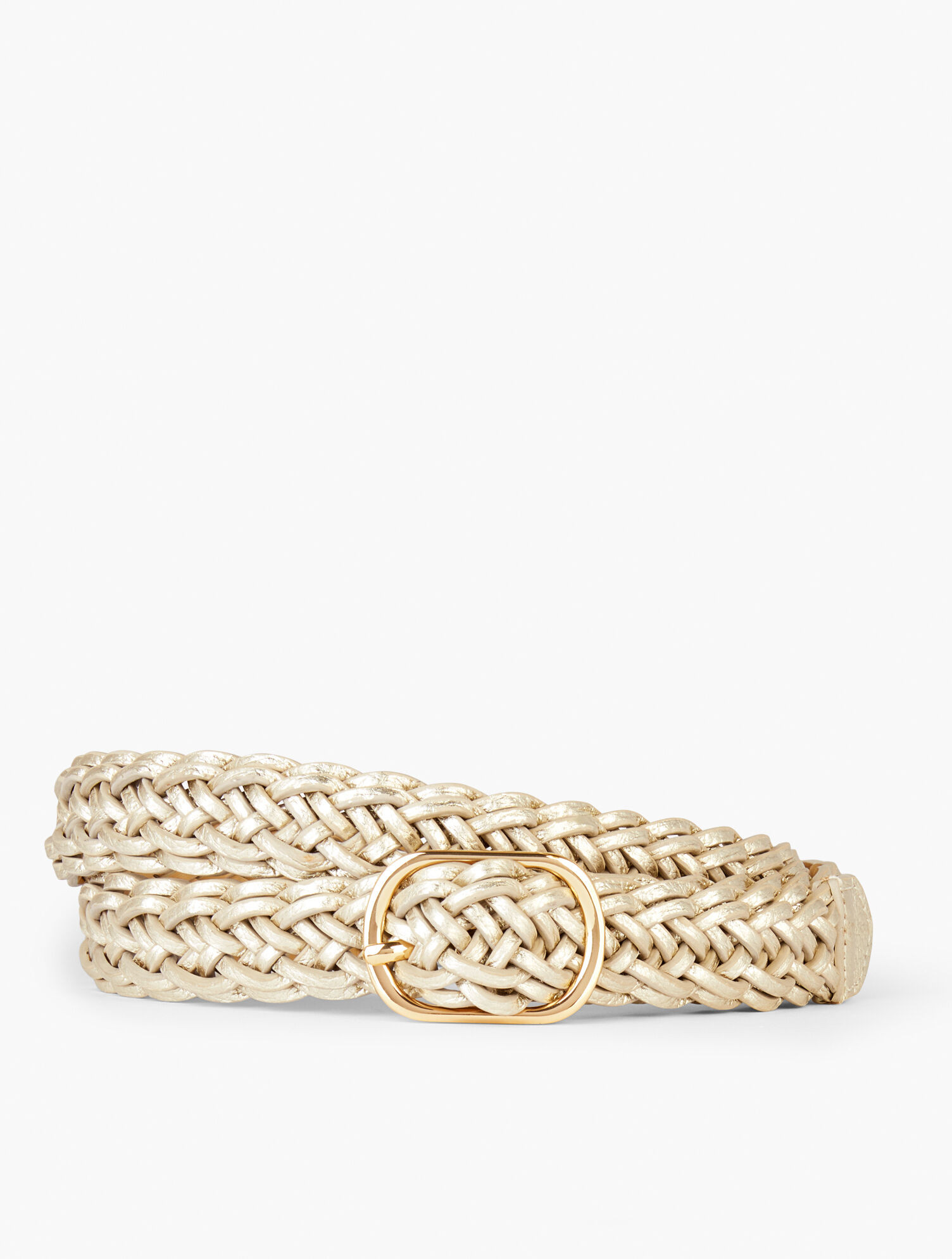 Braided Leather Belt - Metallic | Talbots