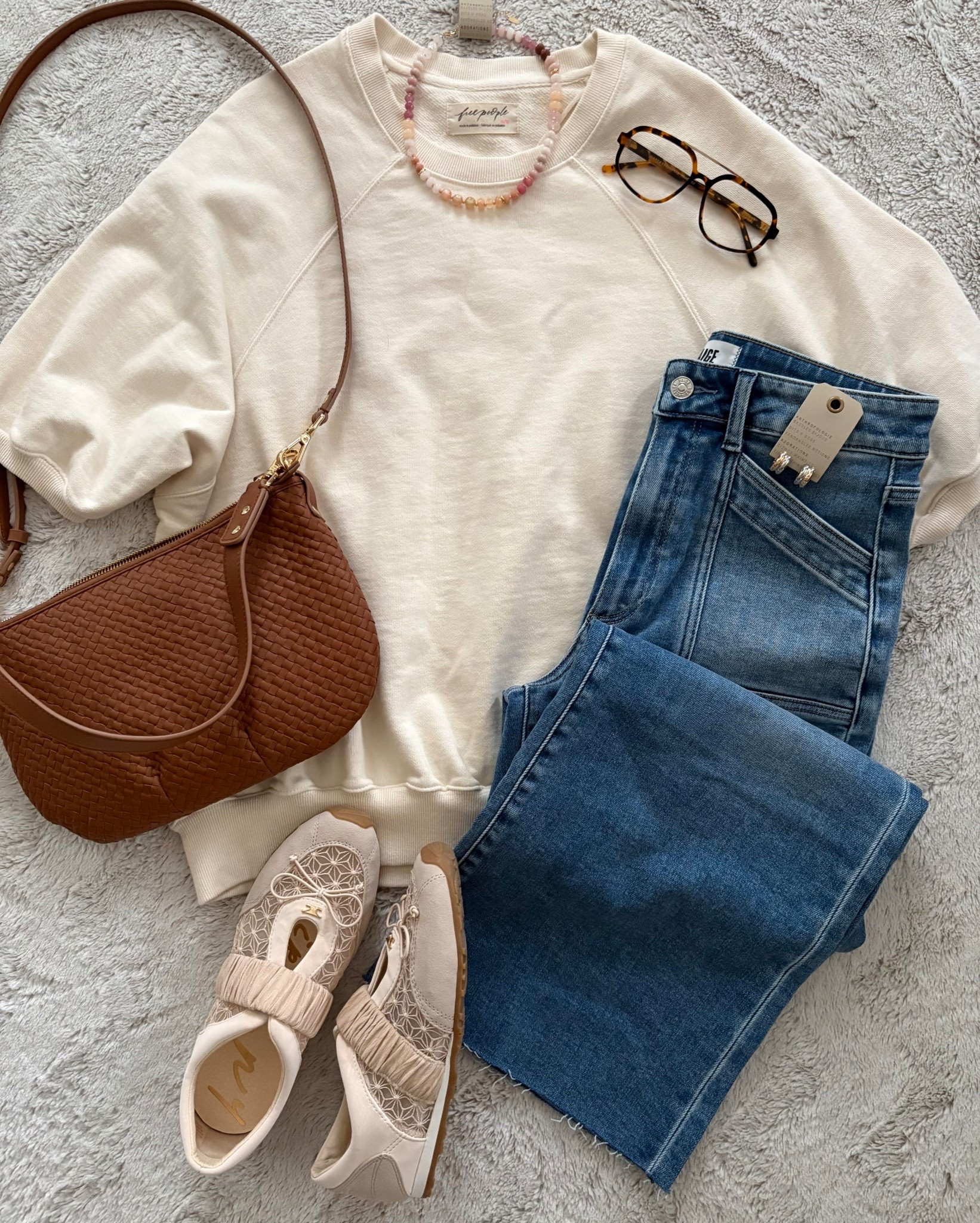 Spring outfit! These jeans & shoes are so on trend! Highly recommend !
Free People sweatshirt top (size down, xs)
Paige jeans (tts)
Maryjane sneakers (tts)
Quince bag 

#LTKOver40 #LTKSaleAlert #LTKootd