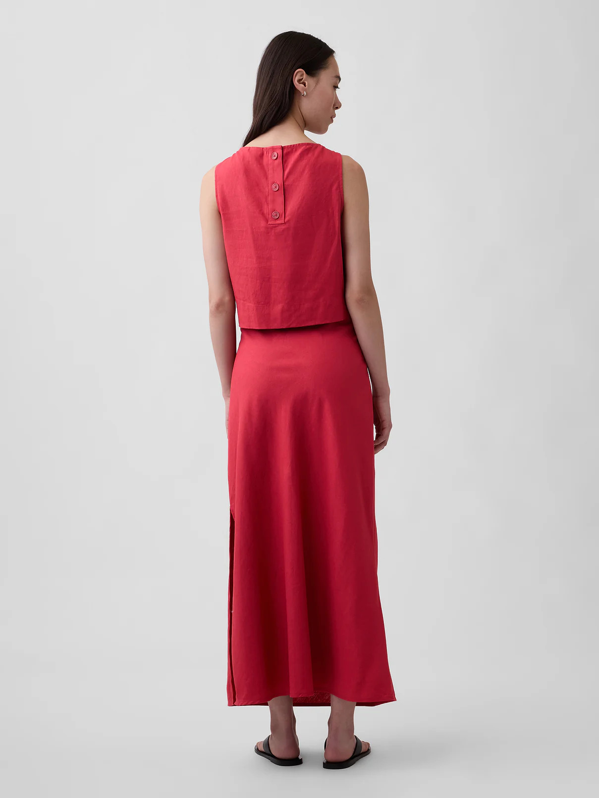 Linen-Blend Maxi Slip Skirt | Gap (US)