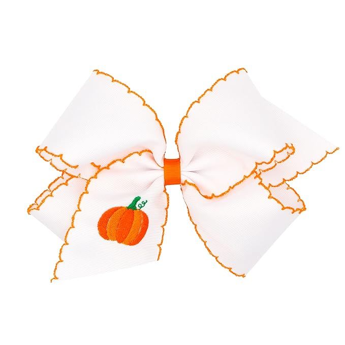 Wee Ones Girls' Moonstitch Hair Bow with Embroidered Fall Holiday Themes, Halloween and Harvest, ... | Amazon (US)