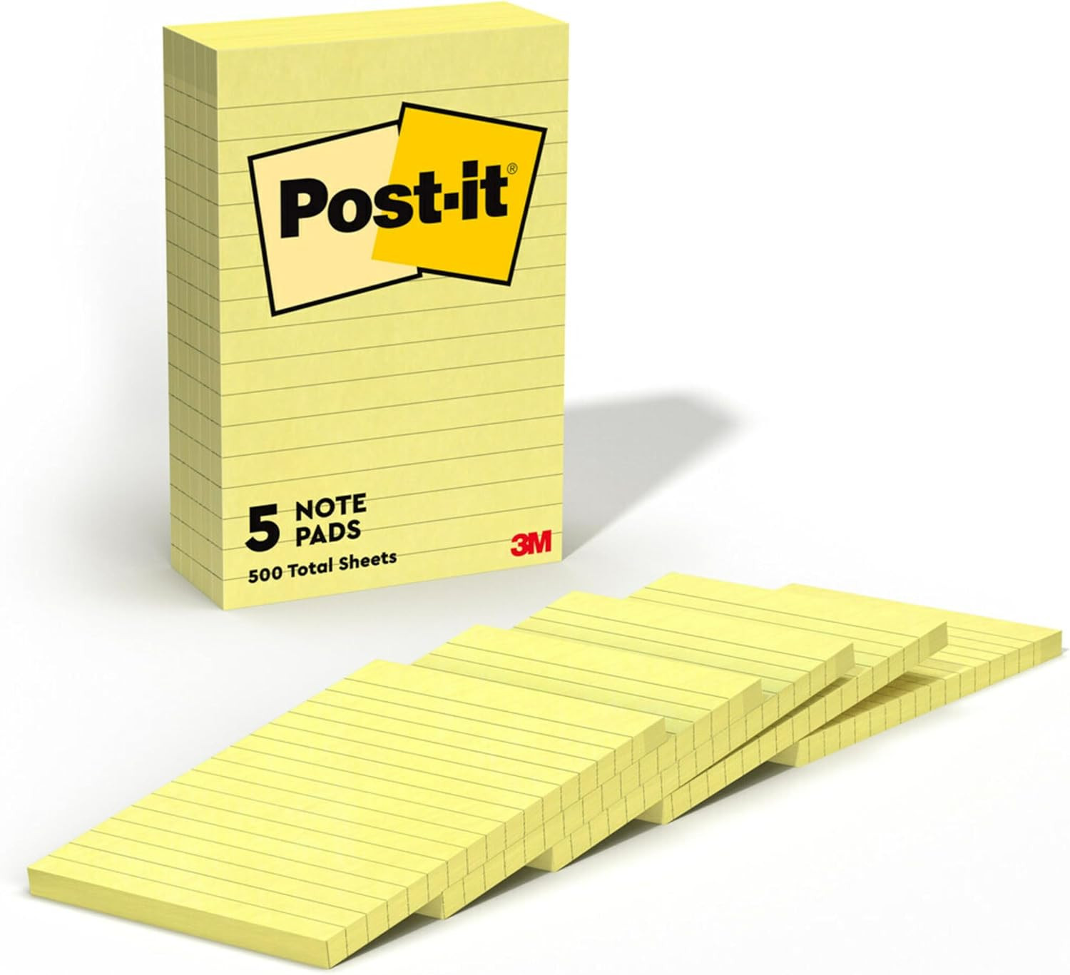 Post-it Notes, 4 x 6 in, The Iconic Canary Yellow Note, 5 Lined Pads | School Supplies and Office... | Amazon (US)