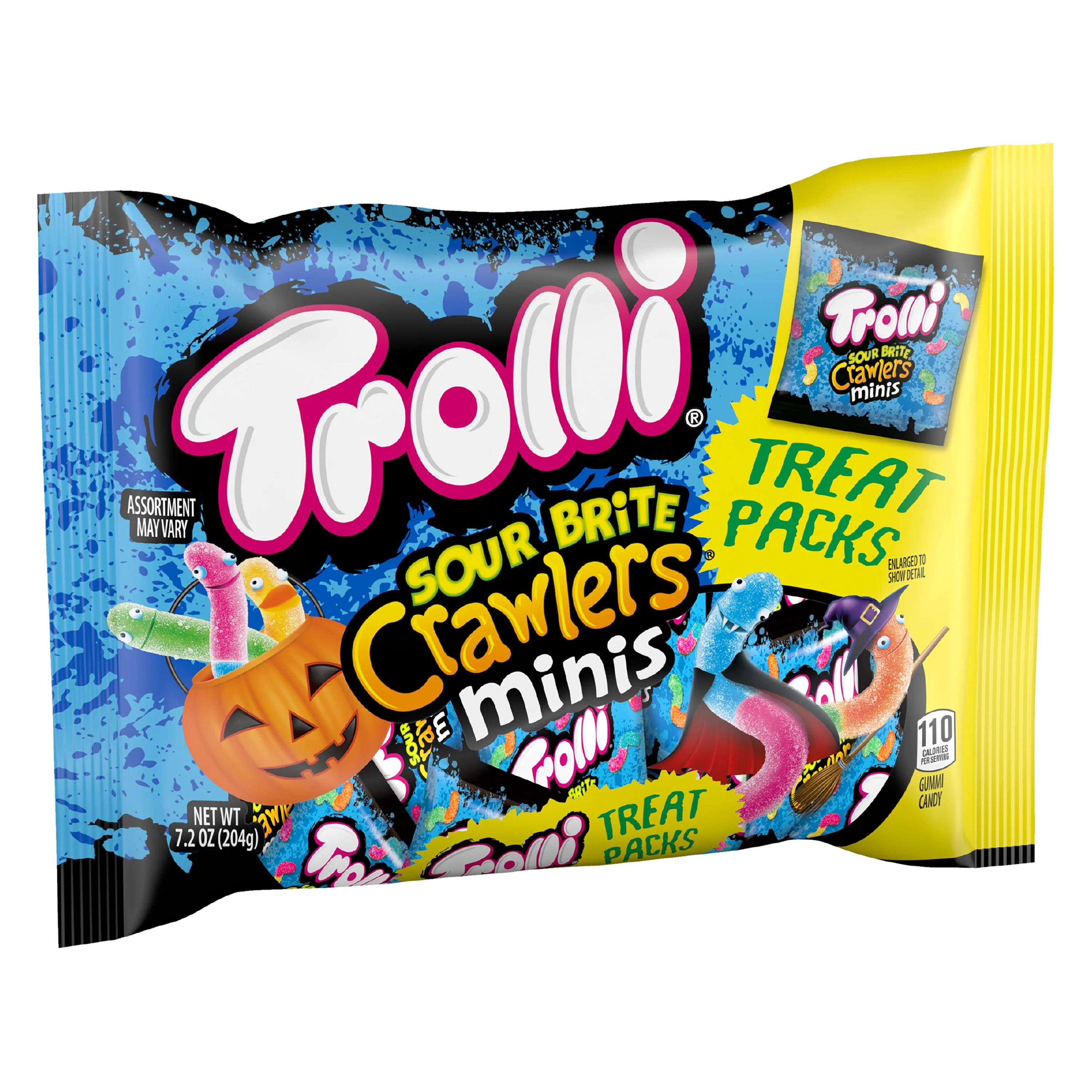 Trolli Sour Brite Crawlers Halloween Candy Treat Packs, 7.2oz, 12 Count | Walmart (US)