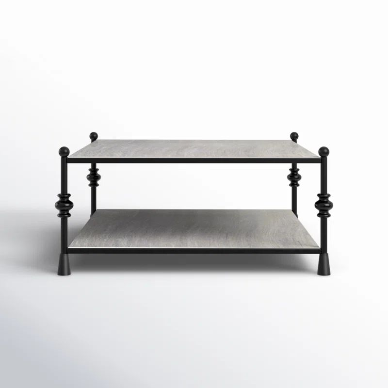 Joss & Main Modern Neutral Metal Black Elliot Elegant Two-Tier Coffee Accent or End Table | Wayfa... | Wayfair North America