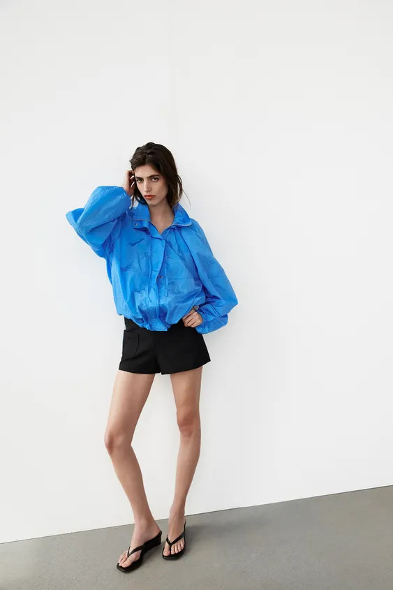 NYLON JACKET WITH GATHERS | Zara AU