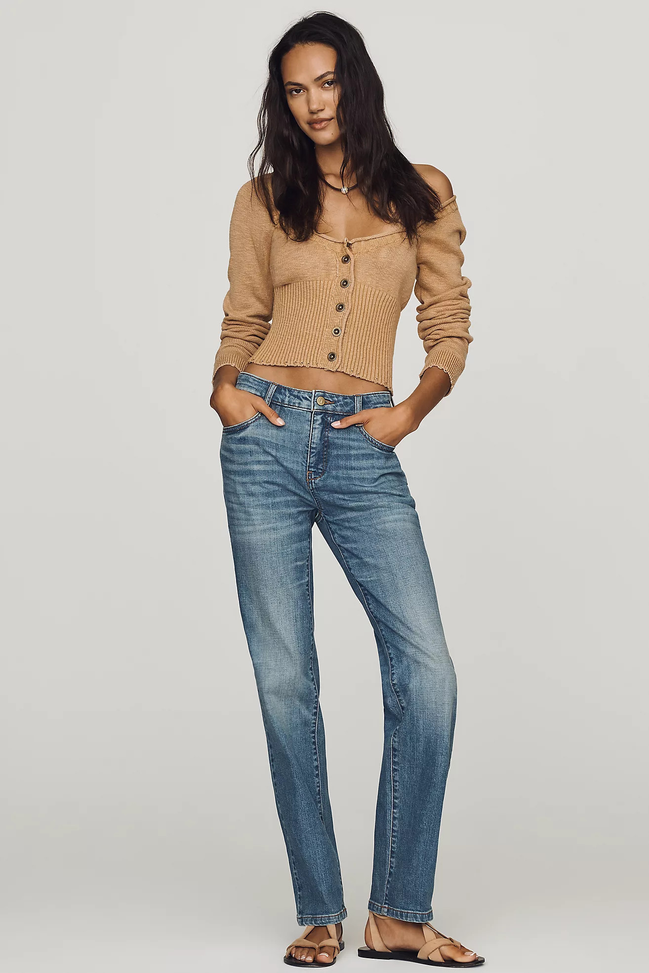 Wren Mid-Rise Relaxed Straight-Leg Jeans | Anthropologie (US)