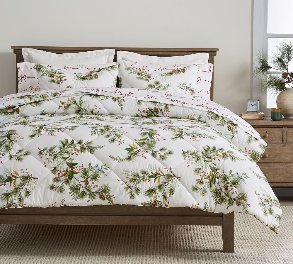 Winter Pine Cotton Comforter, King | Pottery Barn (US)