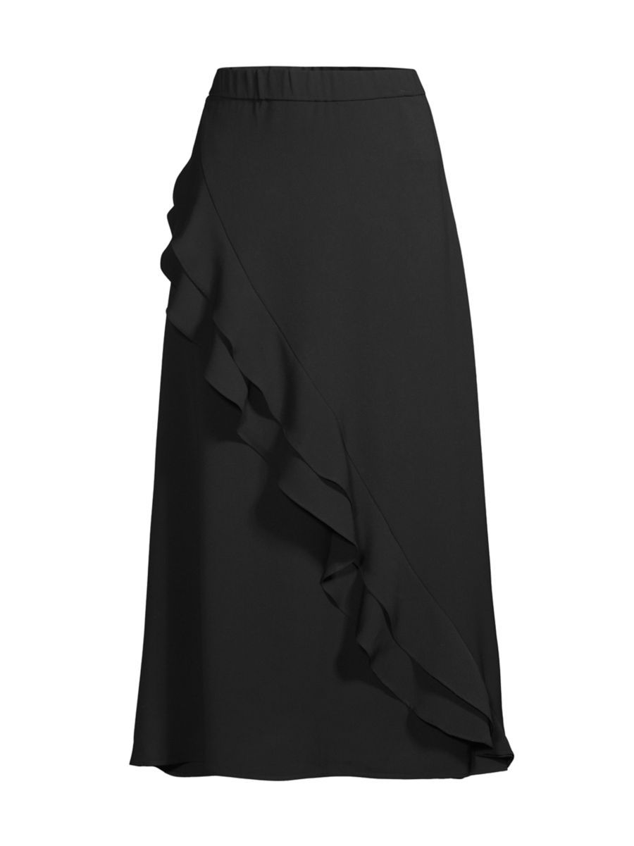 Double Ruffle Crepe Maxi Skirt | Saks Fifth Avenue