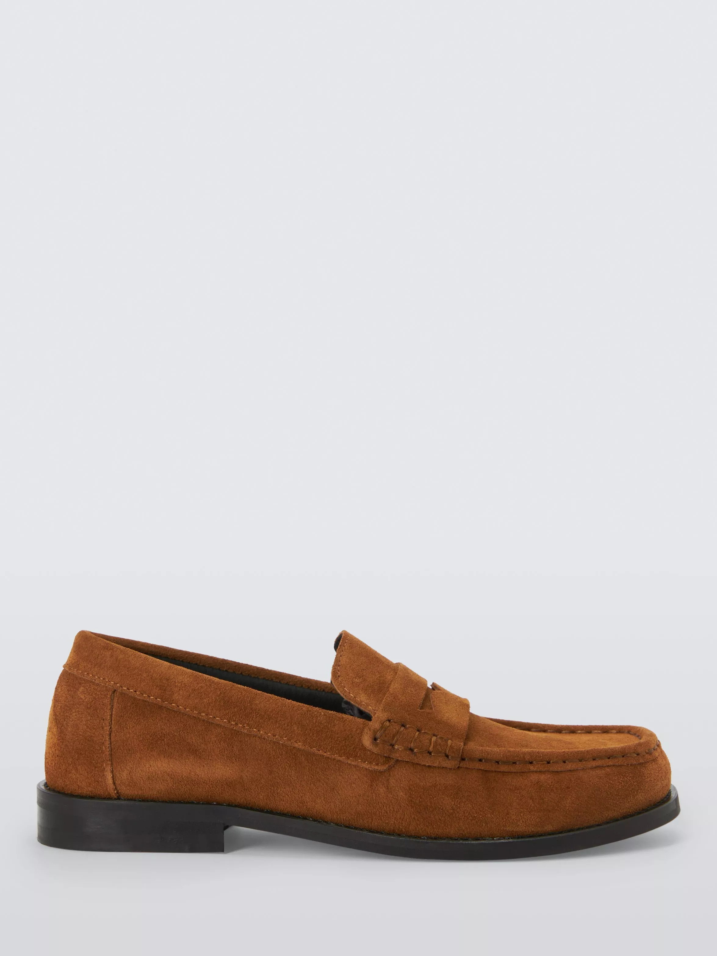 John Lewis Golders Suede Square Toe Loafers, Tan | John Lewis (UK)
