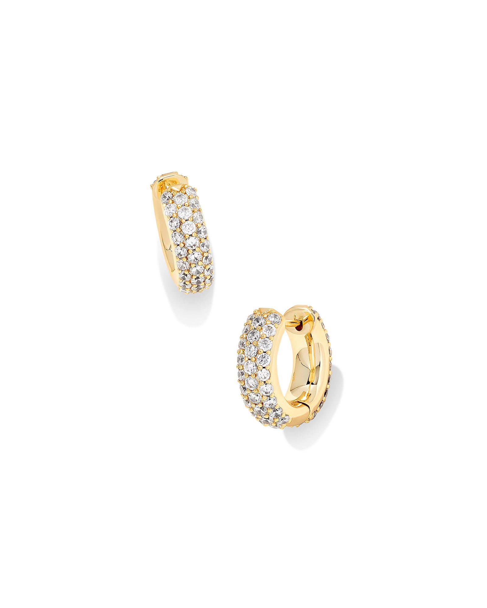 Mikki Pave Huggie Earrings in Gold | Kendra Scott