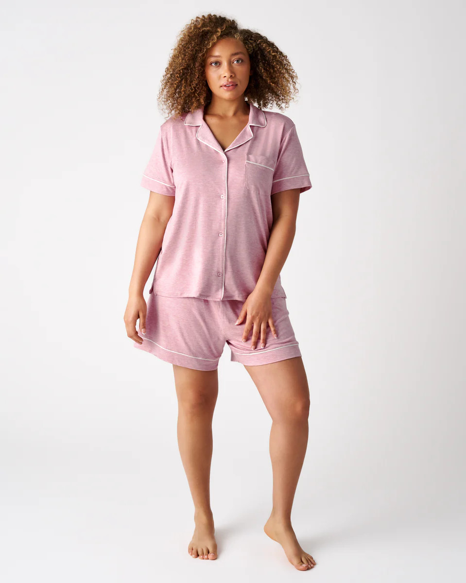 Heather Mauve Women's Short Sleeve & Shorts Pajama Set | Little Sleepies
