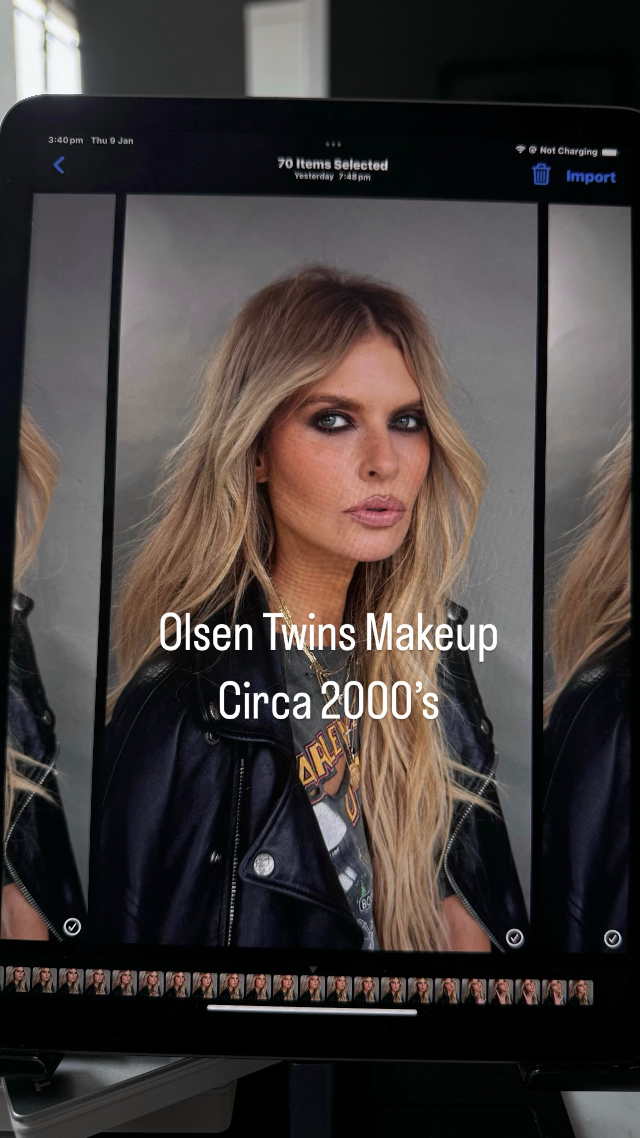 Hi babe, Please find attached the product breakdown for our Olsen Twins makeup look. 

Products are listed in order of appearance: the CT mascara is NOT linked. 
	1.	Armani Luminous Silk Foundation – Use sparingly and only in the areas you need most.
	2.	Nudestix Magnetic Matte Eye Colour Crayon in Hot Stone – Smudged into the waterline and lash line.
	3.	Nudestix Magnetic Eye Colour Crayon in Rustic Grotto – Smudged on the lids for a metallic bronze wash.
	4.	Nudestix Magnetic Luminous Eye Colour Crayon in Praia – Dotted and smudged into the inner corners of the eyes and on the brow bone.
	5.	Exagger-Eyes Volume Mascara – Double coat on the top and bottom lashes.
	6.	MAC Lip Pencil in Griege – Used to define the lips.
	7.	MAC Lipstick in Fleshpot – Applied for a soft, neutral finish.
	8.	Armani Luminous Silk Cheek Tint in 50.5 (Peach) – For a sheer wash of color.
	9.	YSL Touche Éclat – Used to brighten under the eyes and highlight the high points of the face.
	10.	Napoleon Brow Pen in Chocoholic – Added to create natural-looking freckles.

Let me know if you have any questions or need any help with colours? 

xMM


#LTKbeauty