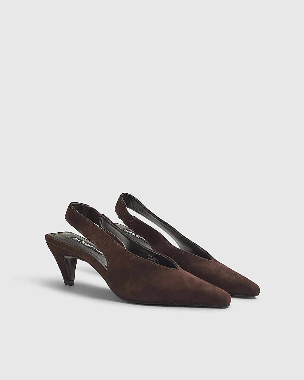 Brown Suede Chisel Toe Slingback Heels | River Island UK & IE