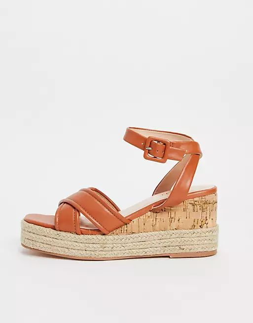 Simmi London Halima chunky strap wedge sandals in brown | ASOS (Global)