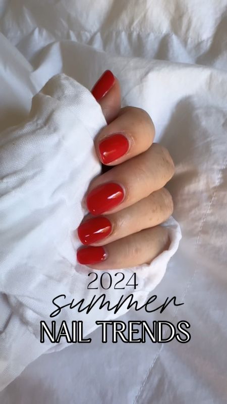 2024 Summer Nail Polish Trends! ♥️ Red nails are trending BIG! 
Here are some of my favorite trending colors for the summer!💅🏼
I use gel on my natural nails! 
Shades: 
DND #475 “Fiery Fucshia”
OPI “I Quit My Day Job”
OPI “Funny Bunny”
OPI “Polly Want A Lacquer”
OPI “Glazed n Amused”
DND “Sugar Crush”
OPI “Mexico City Move-Mint”

OPI DUO Combination Shades
- Funny Bunny + Bubble Bath 
- Put it in Neutral + Funny Bunny
- Strawberry Margarita + Funny Bunny
- Cajun Shrimp + Chrome

#WalmartPartner #WalmartBeauty @Walmart 

#LTKFindsUnder50 #LTKSeasonal #LTKBeauty