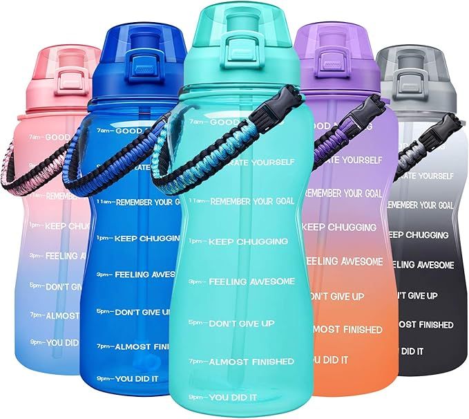 Giotto Large Half Gallon/64OZ Motivational Water Bottle with Paracord Handle & Removable Straw - ... | Amazon (CA)