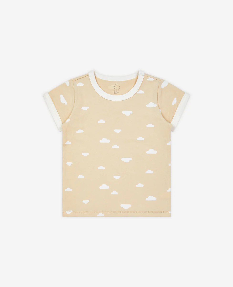 Contrast Trim Short Sleeve Regular Tee - Desert Clouds | Petite Revery