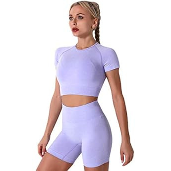 GXIN Women Workout 2 Piece Outfit Yoga Stretch Top Set High Waist Sport Shorts | Amazon (US)