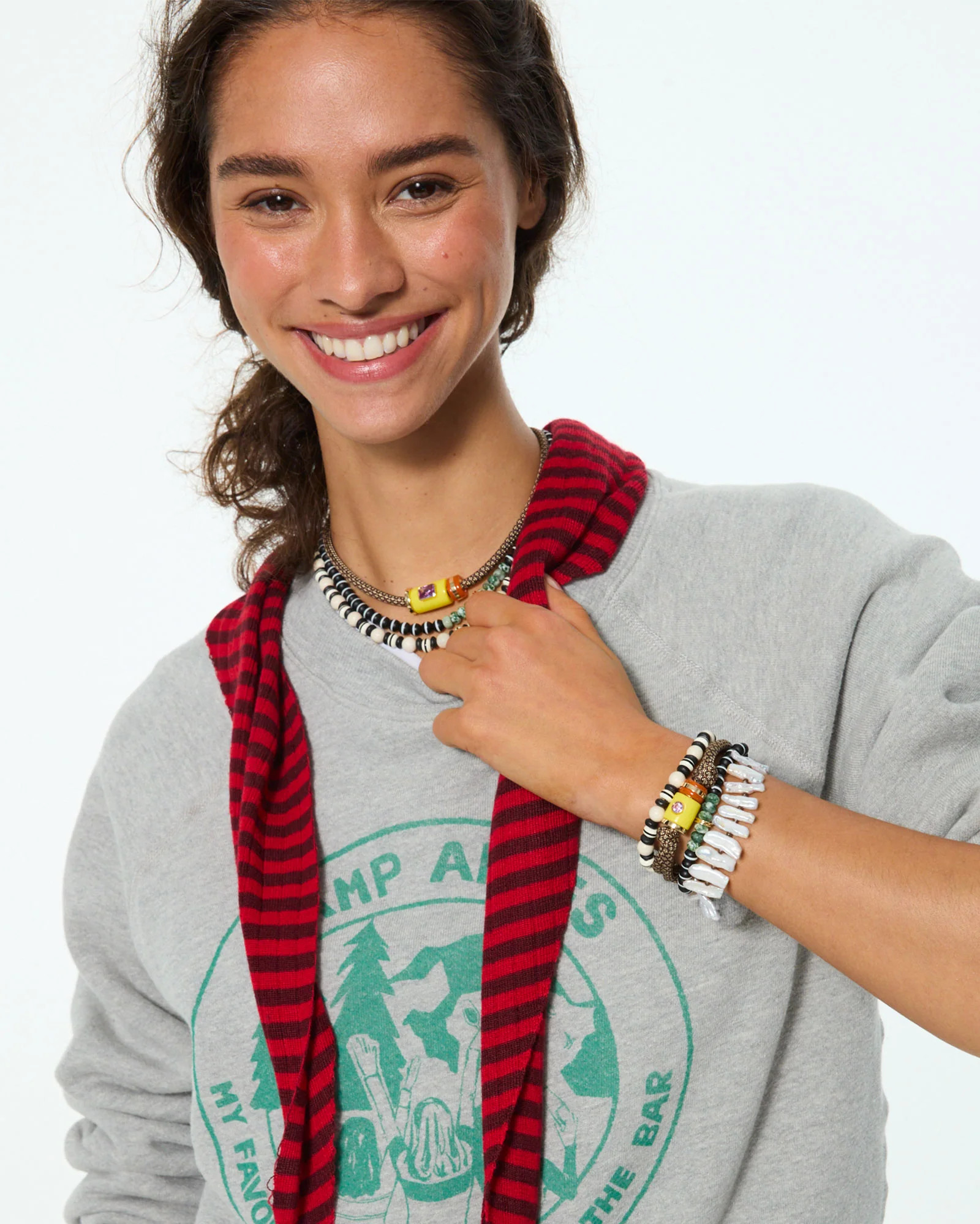 The Salt & Pepper Cylinder Necklace Set | Roxanne Assoulin