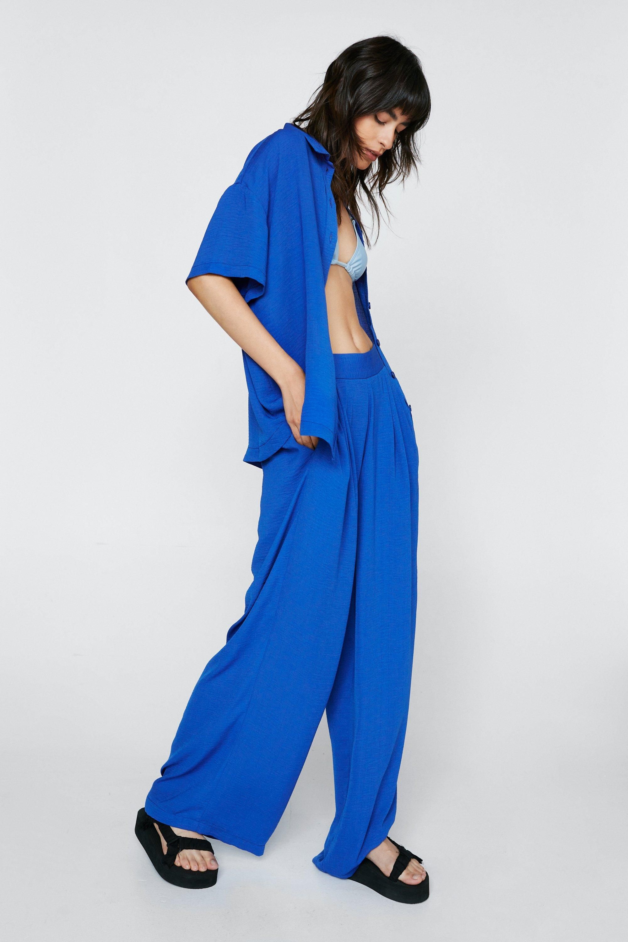 Linen Wide Leg High Waisted Pants | Nasty Gal (US)