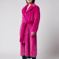 Stand Studio Women's Faux Fur Koba Juliet Long Coat - Hot Pink - FR 36/UK 8 | Coggles (Global)
