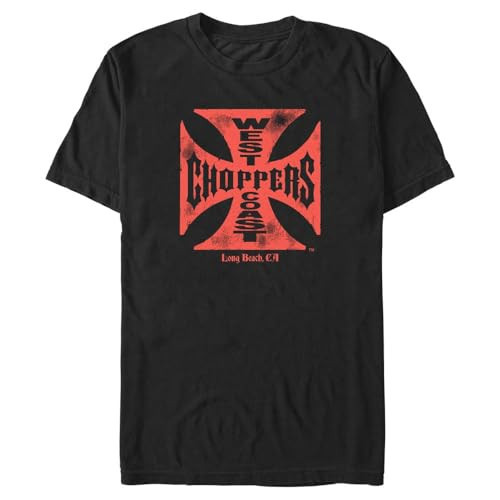 West Coast Choppers Men's Weathered Logo Short Sleeve Crew Tee, Black | Amazon (US)