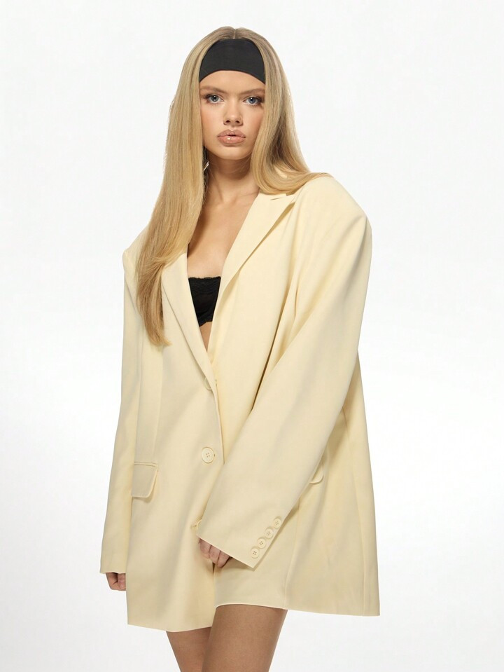 Butter Yellow Blazer  | SHEIN