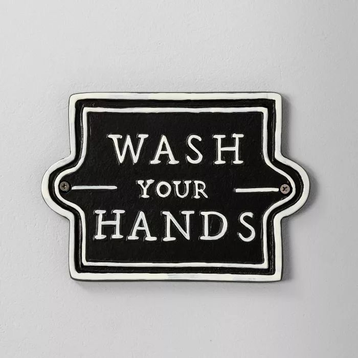 Wash Your Hands Wall Sign Black - Hearth & Hand™ with Magnolia | Target