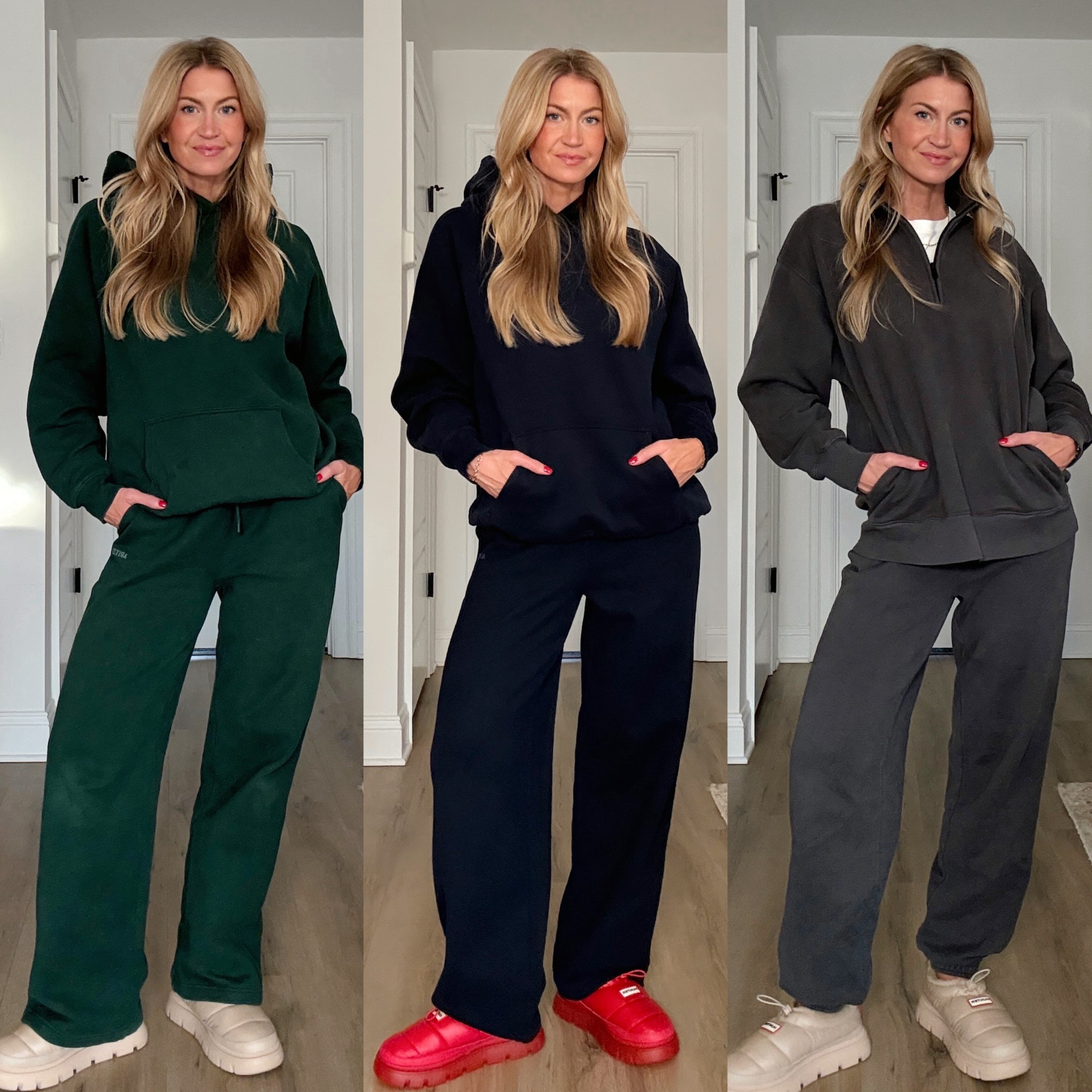 My top 3 styles of my favorite Aritzia sweat sets:

Style/colors I’m wearing:
Mega Raglan Sweatshirt (color Scarab): runs huge, wearing a S
Boyfriend Wide Sweats (color Scarab): runs oversized, wearing a S
Boyfriend Barrel Sweats (color Vintage Admiral): perfectly oversized (my fav), wearing a S
Boyfriend 1/2 Zip Sweatshirt (color Vintage Black): runs perfectly oversized, wearing a S
Mega Jogger Sweats (color Vintage Black): runs oversized, wearing a S

#LTKStyleTip #LTKGiftGuide #LTKTravel