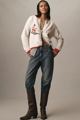 Flat White Skier Icon Cardigan Sweater | Anthropologie (US)