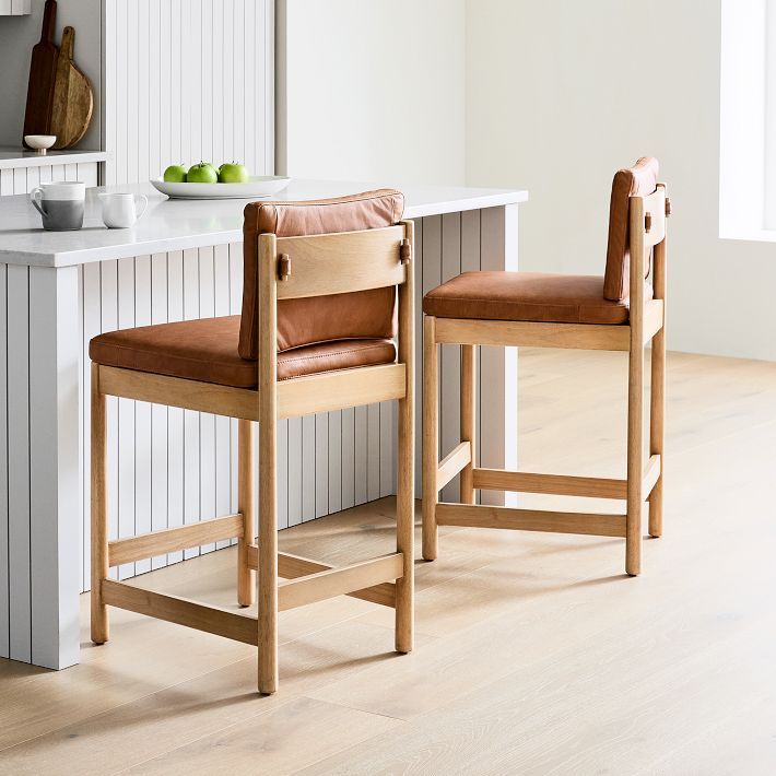 Halsey Leather Bar & Counter Stool | West Elm (US)