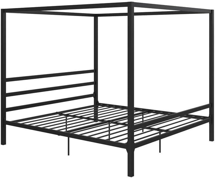DHP Modern Metal Canopy Bed with Headboard, King, Black | Amazon (US)