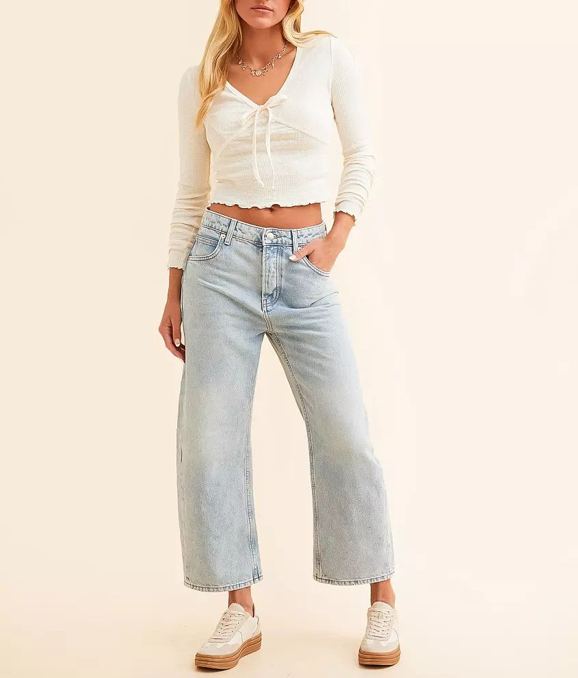 Deep Trance Dropped Boyfriend Cropped Jean | Buckle