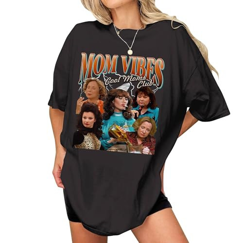 Mom Vibes Shirts - Moms Club Tshirt - Retro 90s Sitcom Mommy Apparel - Mother's Day Shirt for Mama for Women (Black - L) | Amazon (US)