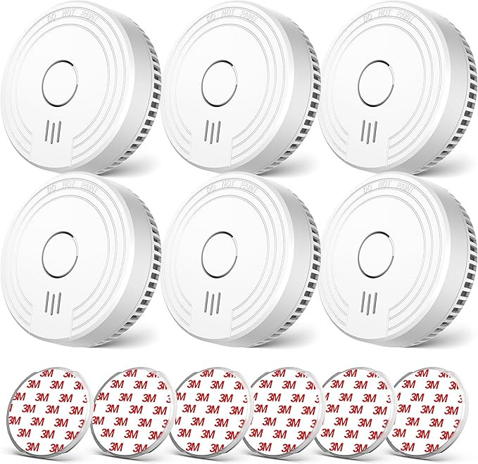 Ecoey Smoke Alarm Fire Detector, Battery Included Photoelectric Smoke Detector with Test Button a... | Amazon (US)