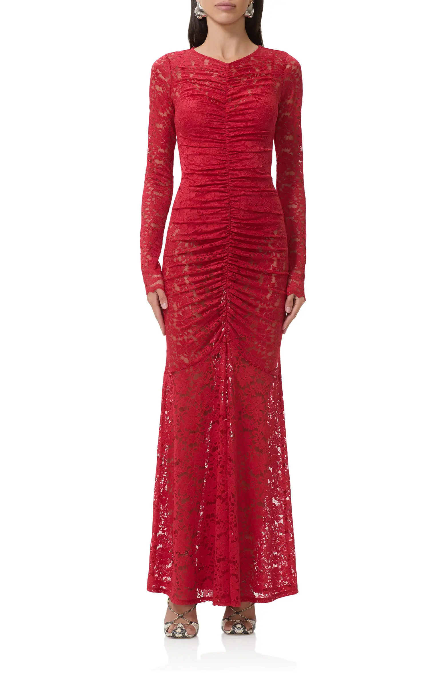 Jenima Long Sleeve Lace Mermaid Gown | Nordstrom