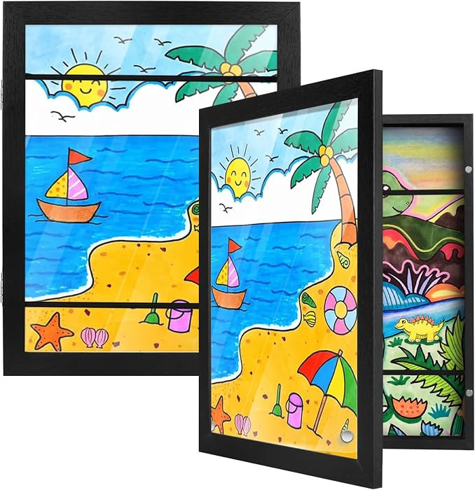 PECULA 2 Packs Kids Art Frame, 8.5x11 Front Opening Kids Artwork Frames Changeable, Holds 100 Dra... | Amazon (US)
