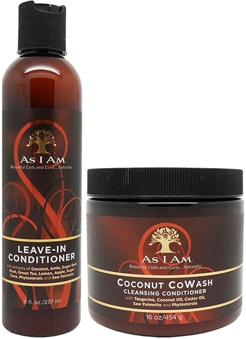 As I Am Leave-in Conditioner 8 Ounce and Coconut Cowash Cleansing Conditioner 16 Ounce | Amazon (US)