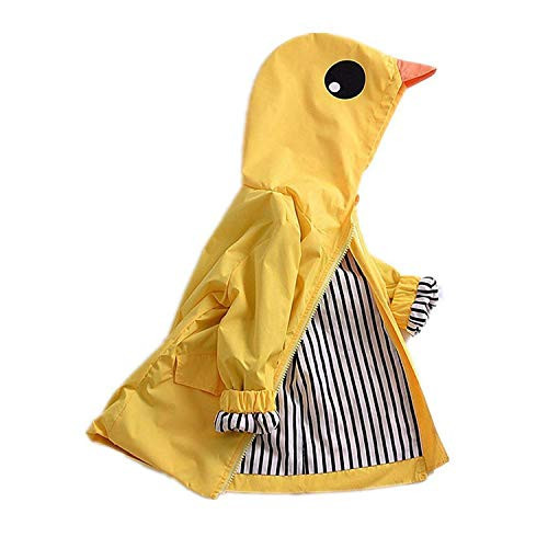 CM C&M WODRO Toddler Baby Boy Girl Duck Rain Jacket Cute Cartoon Yellow Raincoat Hoodie Kids Coat Fall Winter School Outfit (Yellow, 120 (5T)) | Amazon (US)