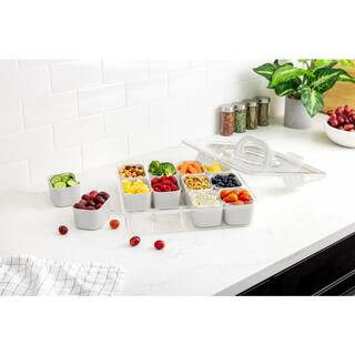 Gray 13 Section Snackle Box with Handles | The Home Depot