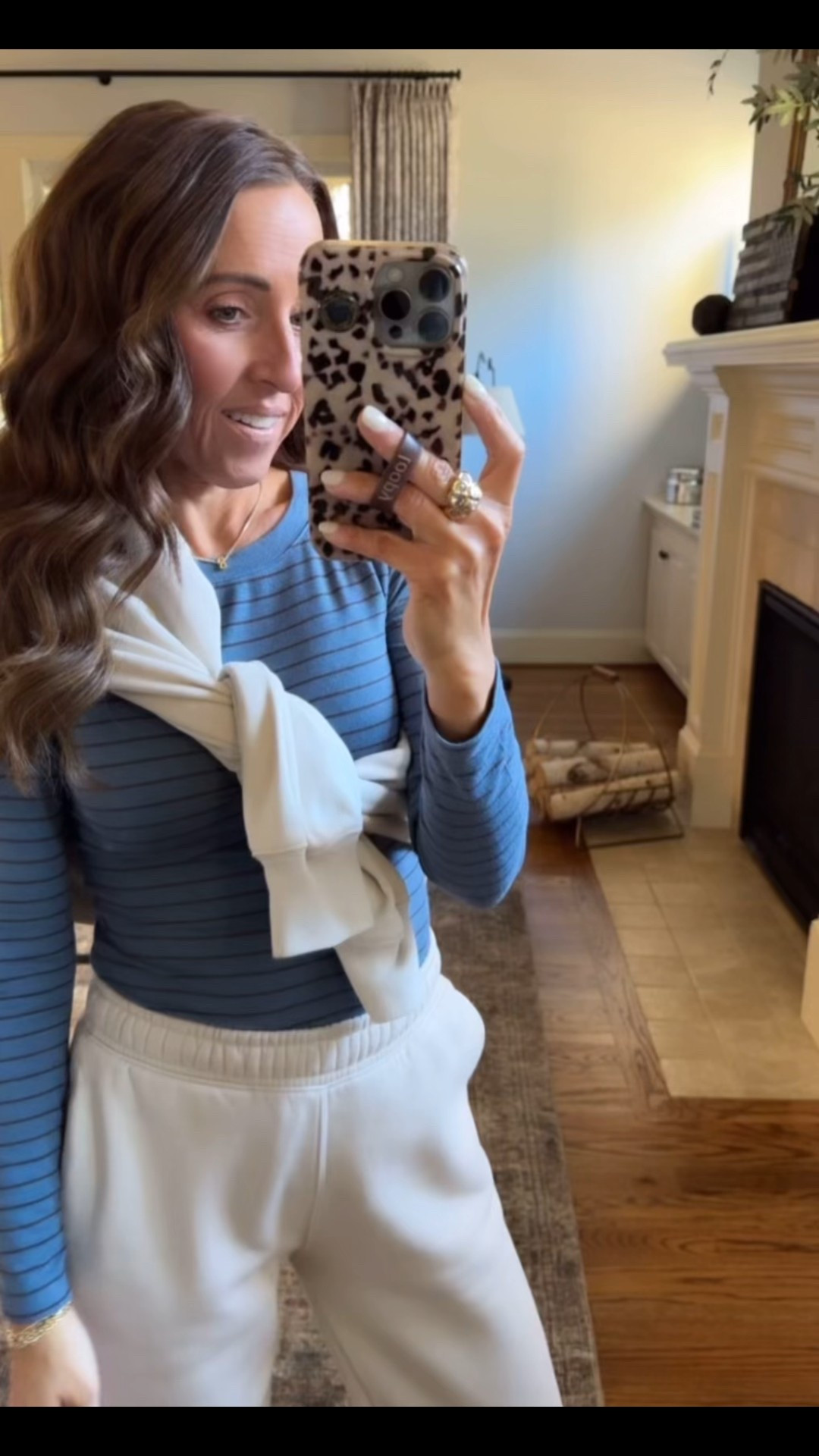 Sunday style. Weekend casual. Sweat set. 
Tee XS. Sweatshirt S. Sweatpants XS. Sneakers TTS

#LTKSeasonal #LTKootd #LTKOver40